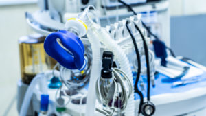 oxygen inhalation equipment at the hospital room, Oxygen gauge, Health care and life save concept.Modern clinic. Closeup